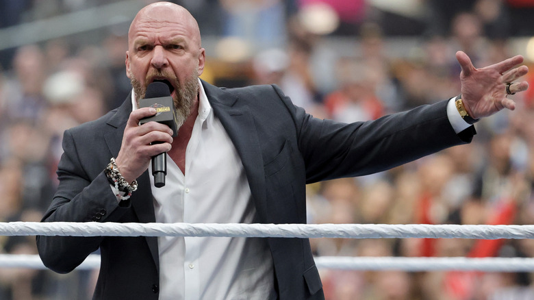 Triple H welcomes fans to WrestleMania 41 as he opens the show with an in-ring speech